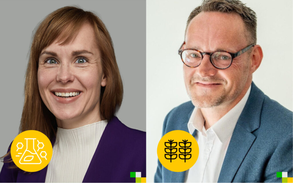 Portraitfotos der DiP-Beiratssprecherin Grit Müller und Co-Sprecher Tino Haring nebeneinander